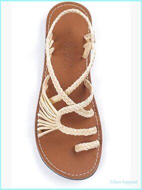 Handwoven Flat Sandals with Ankle Strap - Travel Sandals